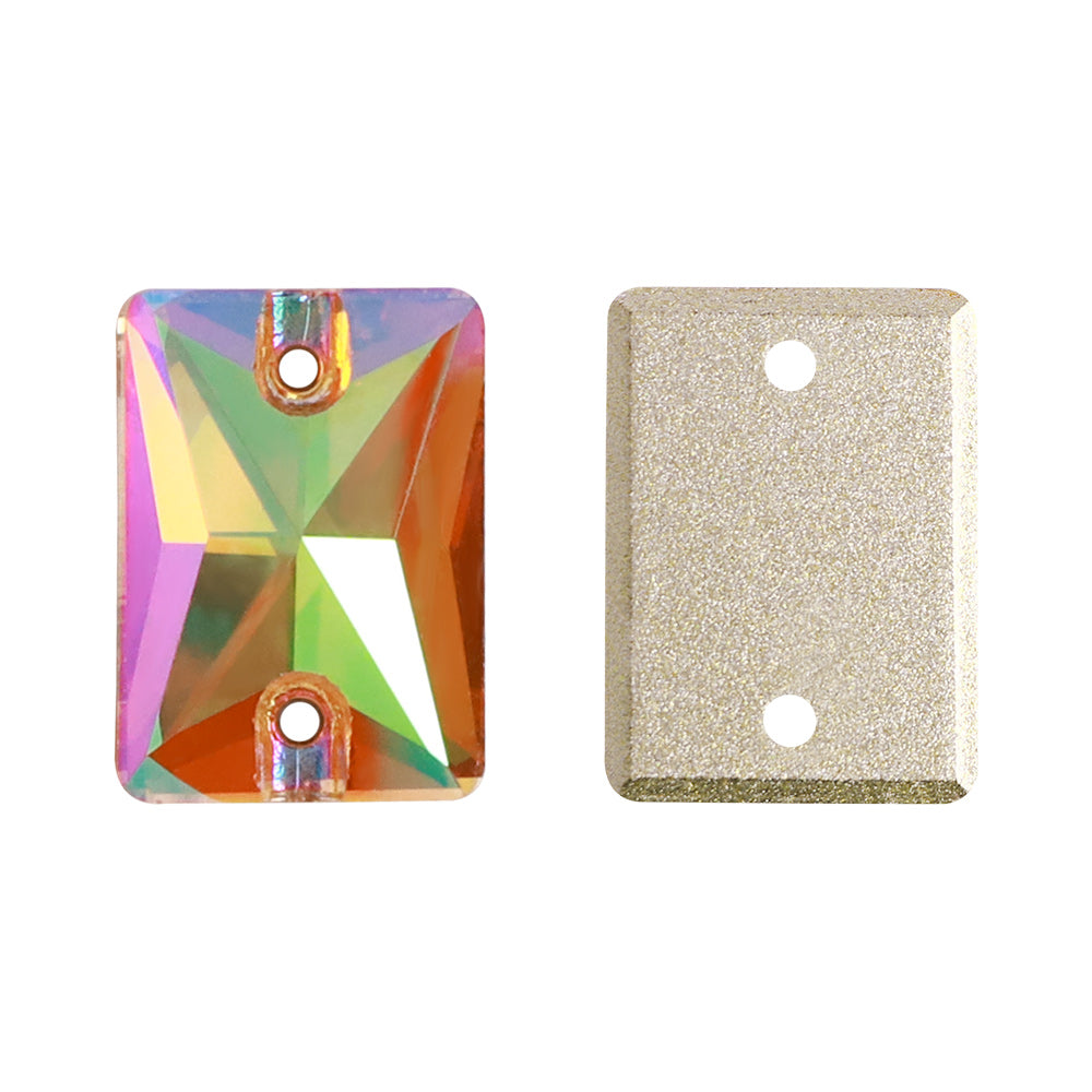 Iridescent Green Rectangle Shape High Quality Glass Sew-on Rhinestones Второстепенное изображение товара