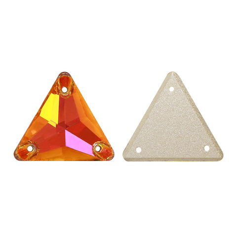 Astral Pink Triangle Shape High Quality Glass Sew-on Rhinestones WholesaleRhinestone