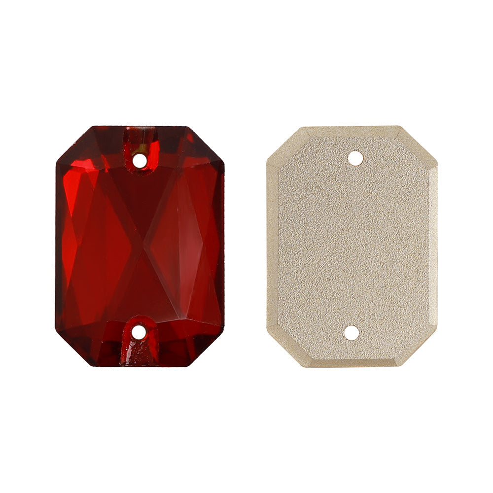 Siam Octagon Shape High Quality Glass Sew-on Rhinestones WholesaleRhinestone