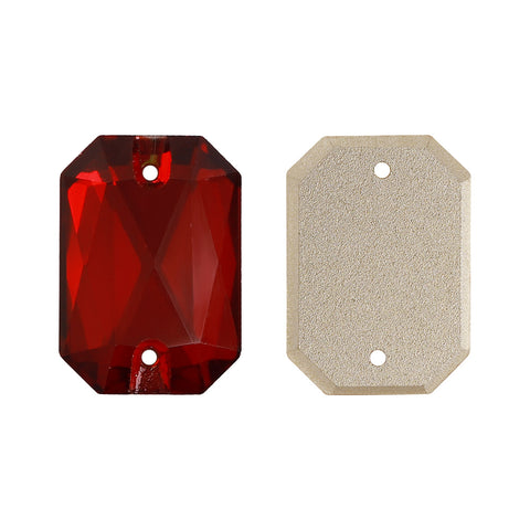 Siam Octagon Shape High Quality Glass Sew-on Rhinestones WholesaleRhinestone