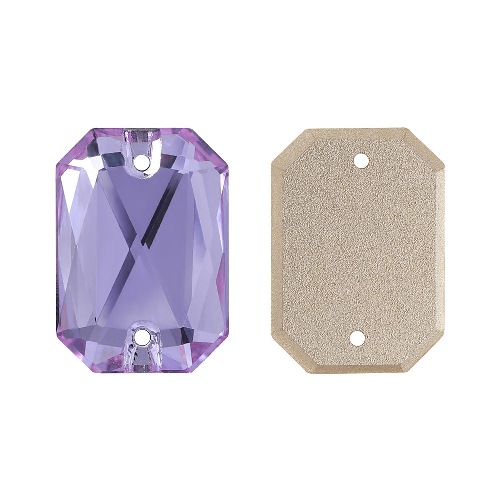Violet Octagon Shape High Quality Glass Sew-on Rhinestones Secondary image