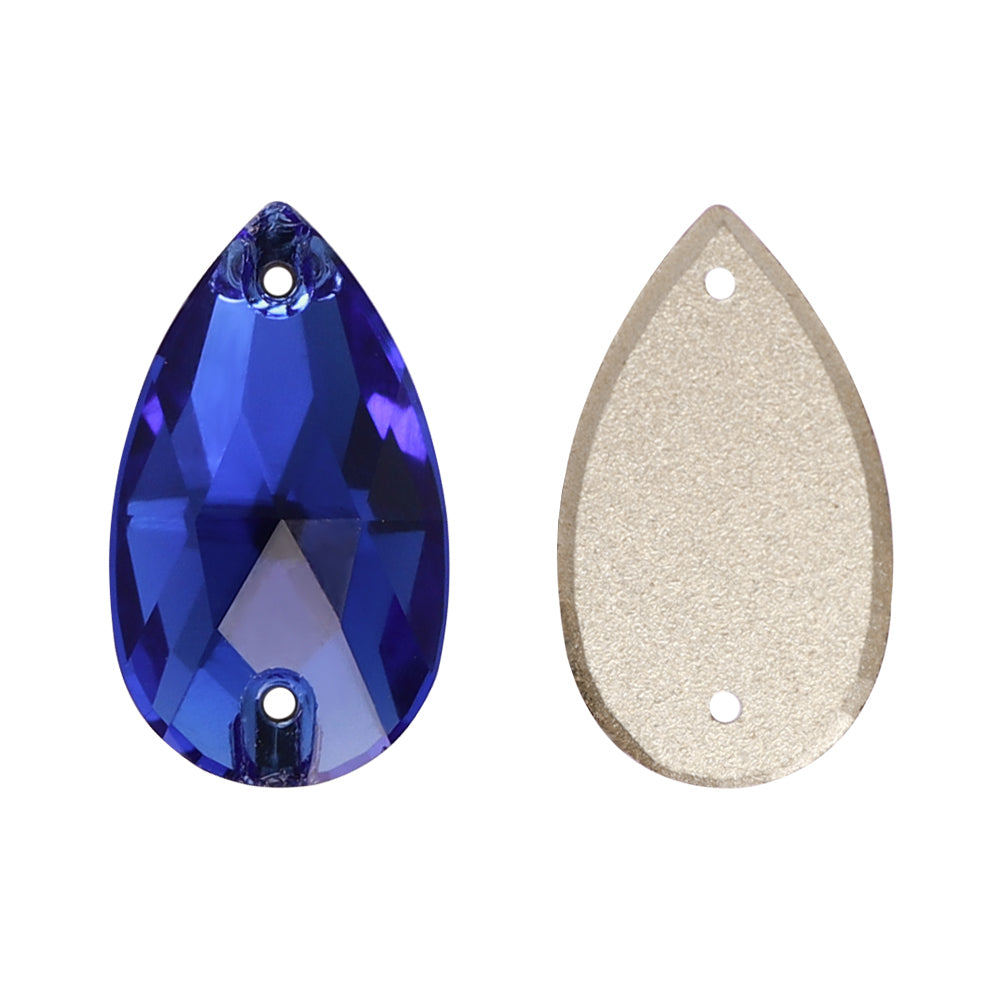 Sapphire Drop Shape High Quality Glass Sew-on Rhinestones WholesaleRhinestone