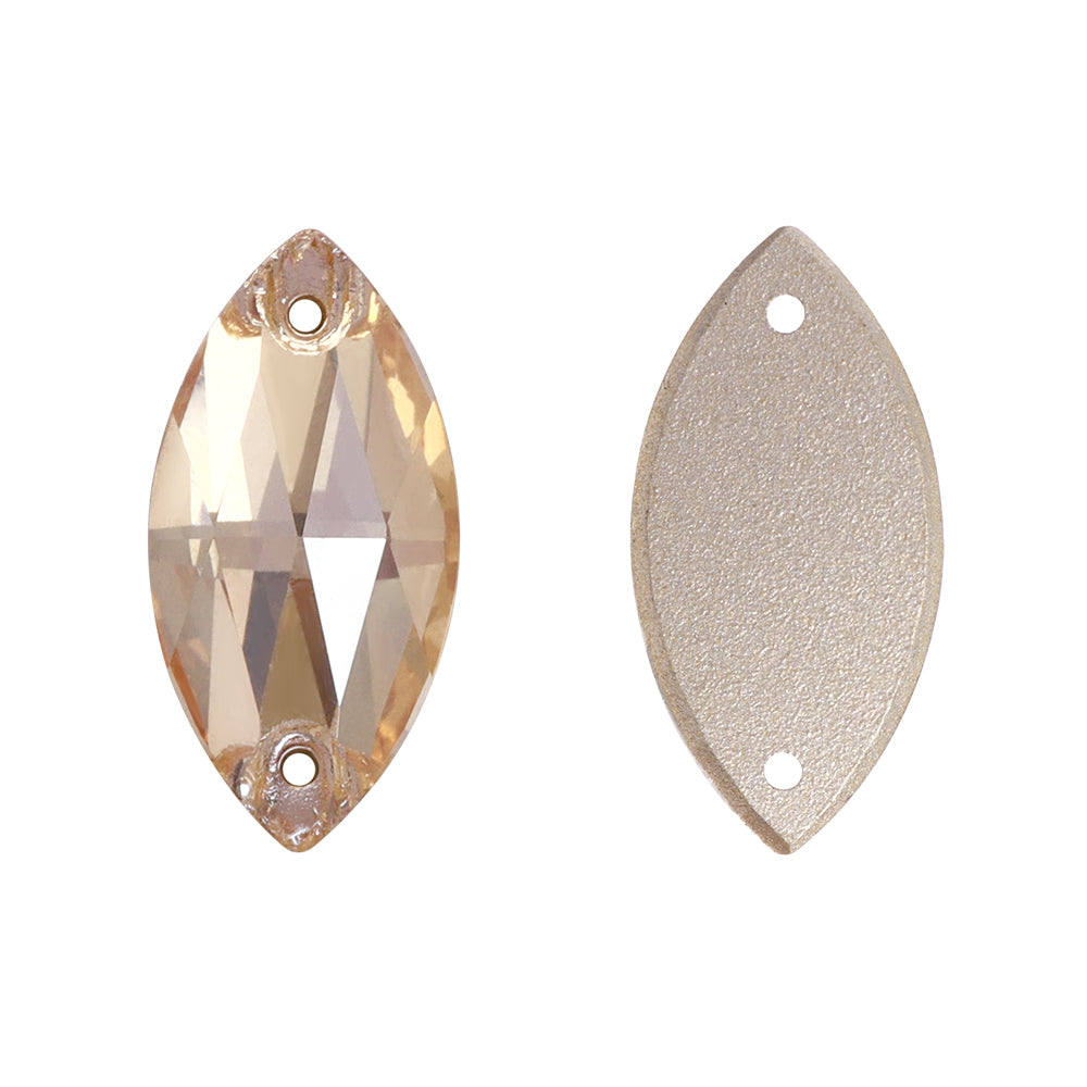 Golden Shadow Navette Shape High Quality Glass Sew-on Rhinestones WholesaleRhinestone