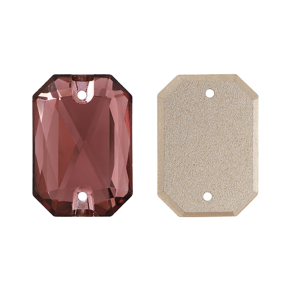 Burgundy Octagon Shape High Quality Glass Sew-on Rhinestones Secondary image