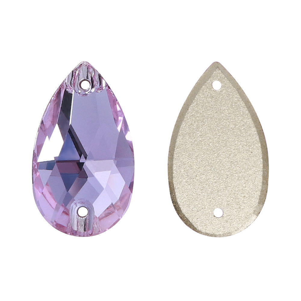 Violet Drop Shape High Quality Glass Sew-on Rhinestones Secondary image