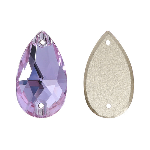Violet Drop Shape High Quality Glass Sew-on Rhinestones WholesaleRhinestone