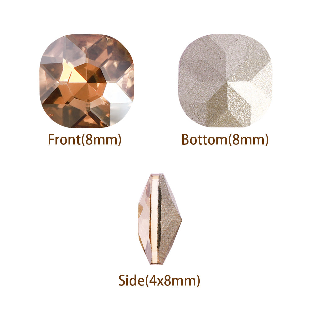 Golden Shadow Round Square Shape Pointed Back Fancy Rhinestones WholesaleRhinestone