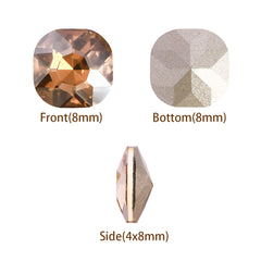 Golden Shadow Round Square Shape Pointed Back Fancy Rhinestones WholesaleRhinestone