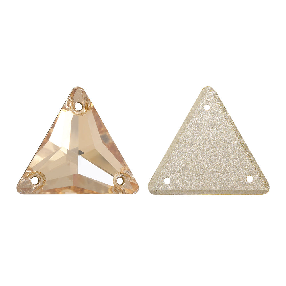 Golden Shadow Triangle Shape High Quality Glass Sew-on Rhinestones WholesaleRhinestone