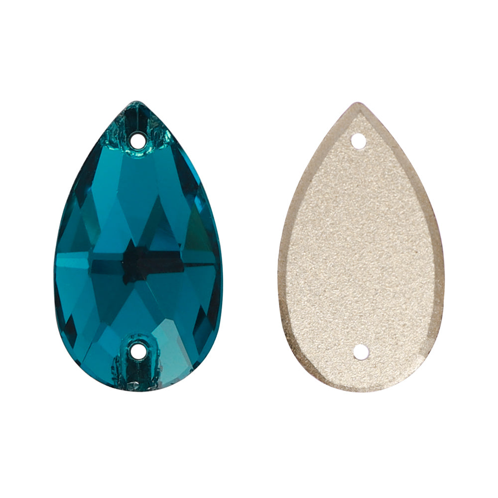Indicolite Drop Shape High Quality Glass Sew-on Rhinestones Secondary image