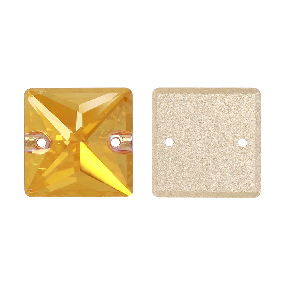 Metallic Sunshine Square Shape High Quality Glass Sew-on Rhinestones WholesaleRhinestone