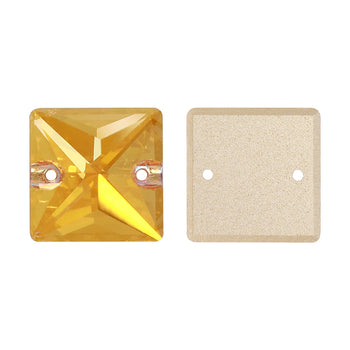 Metallic Sunshine Square Shape High Quality Glass Sew-on Rhinestones WholesaleRhinestone