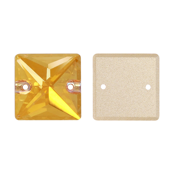 Metallic Sunshine Square Shape High Quality Glass Sew-on Rhinestones WholesaleRhinestone