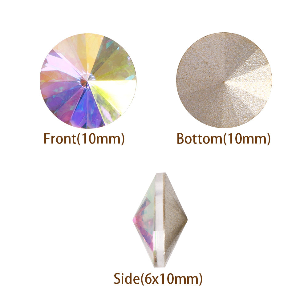 Crystal AB Rivoli Shape High Quality Glass Pointed Back Fancy Rhinestones Второстепенное изображение товара