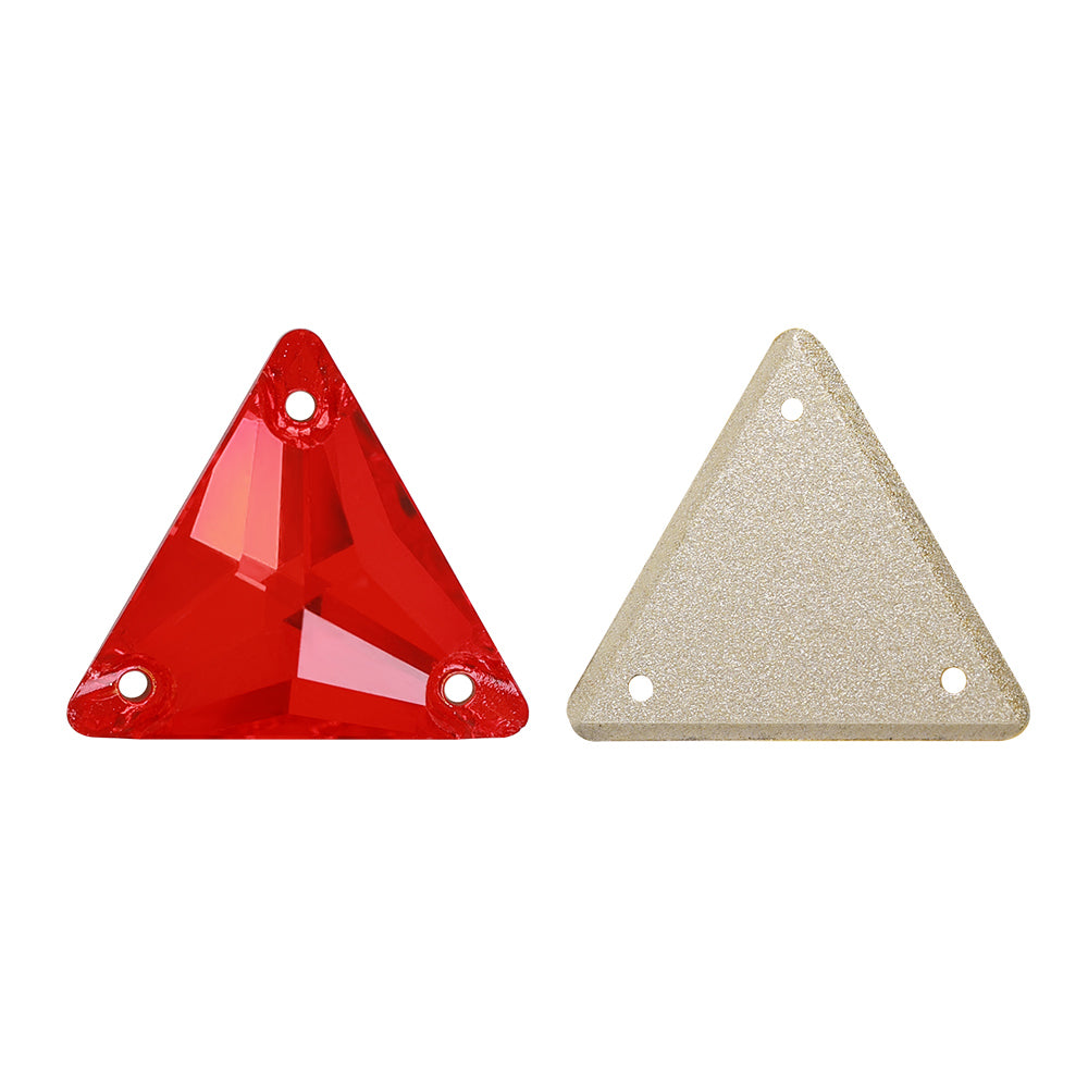 Light Siam Triangle Shape High Quality Glass Sew-on Rhinestones Secondary image