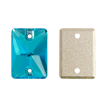 Aquamarine Rectangle Shape High Quality Glass Sew-on Rhinestones WholesaleRhinestone