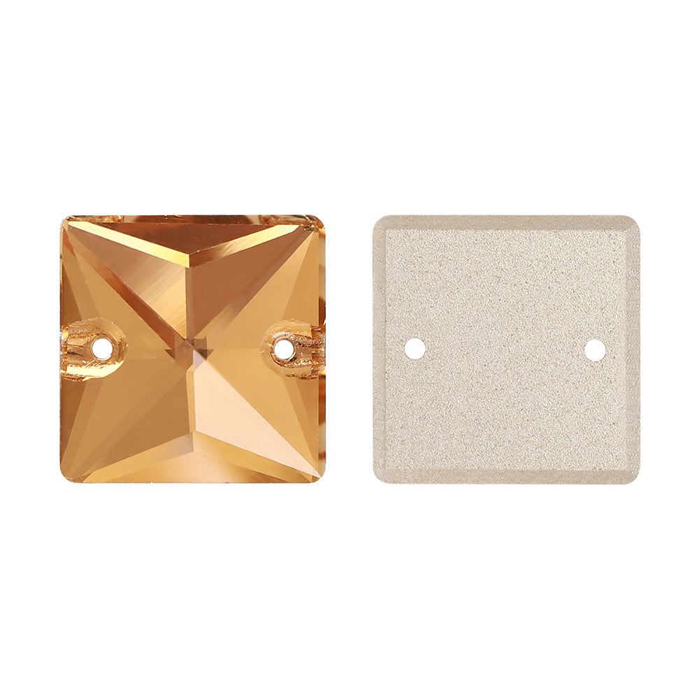 Light Smoked Topaz Square Shape High Quality Glass Sew-on Rhinestones Secondary image