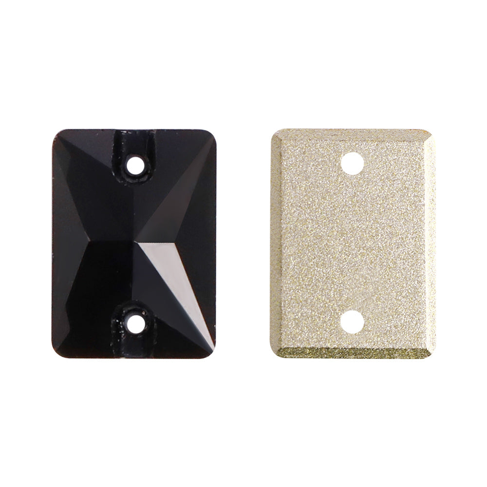 Jet Rectangle Shape High Quality Glass Sew-on Rhinestones Secondary image