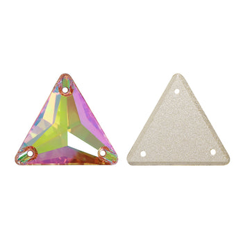 Iridescent Green Triangle Shape High Quality Glass Sew-on Rhinestones WholesaleRhinestone