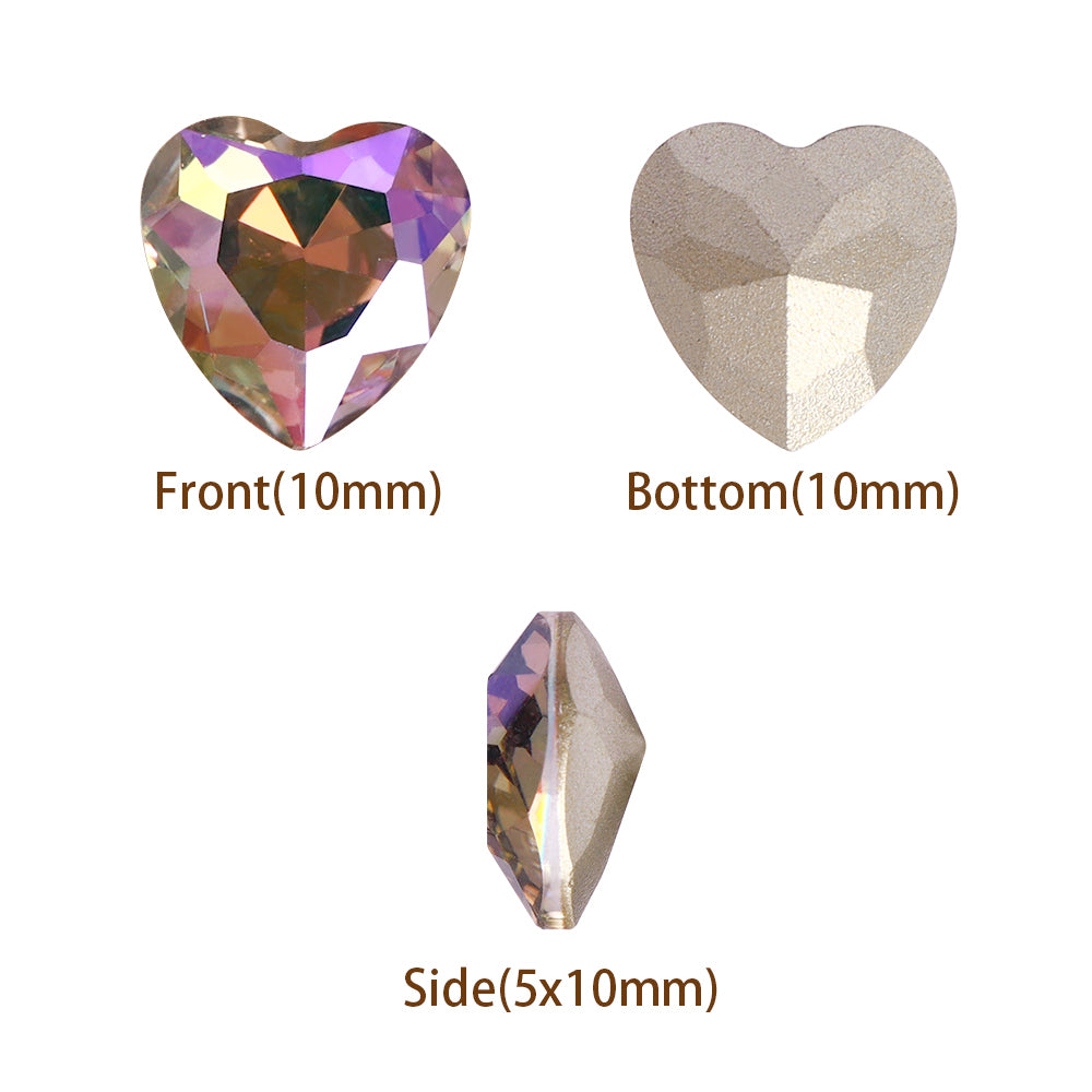 Ghost Light Heart Shape High Quality Glass Pointed Back Fancy Rhinestones WholesaleRhinestone