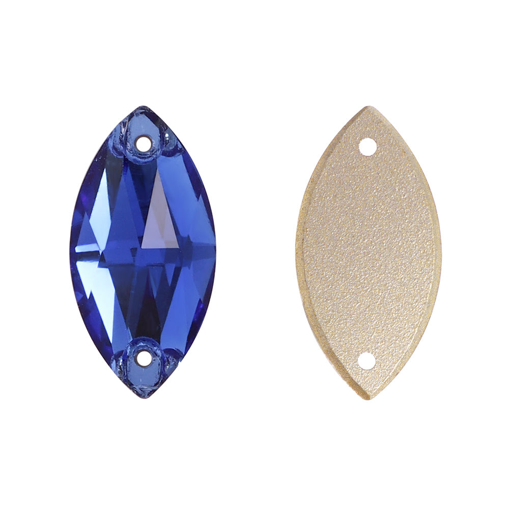 Sapphire Navette Shape High Quality Glass Sew-on Rhinestones Secondary image