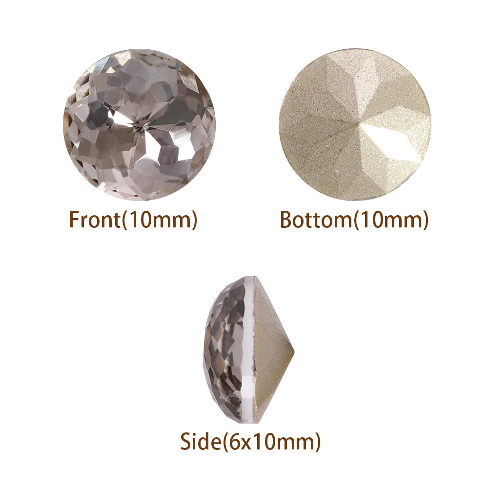 Satin Dome Round Shape High Quality Glass Pointed Back Fancy Rhinestones Второстепенное изображение товара