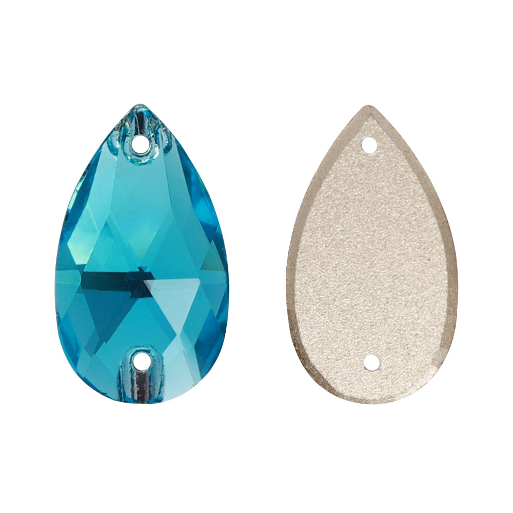 Aquamarine Drop Shape High Quality Glass Sew-on Rhinestones WholesaleRhinestone