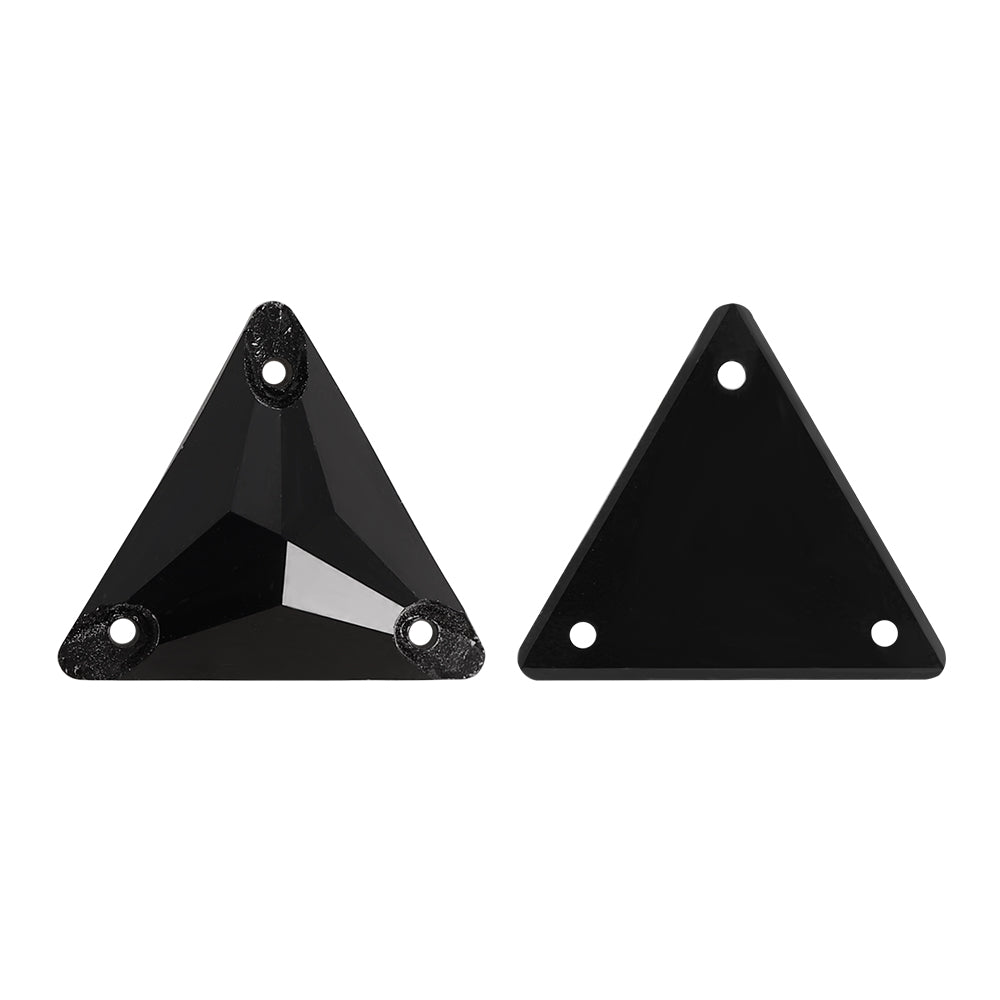 Jet Triangle Shape High Quality Glass Sew-on Rhinestones Secondary image