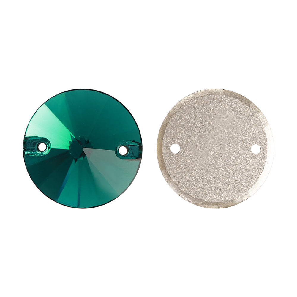 Emerald rivoli form af høj kvalitet glas sew-on rhinestones Sekundært billede