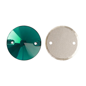 Emerald Rivoli Shape High Quality Glass Sew-on Rhinestones WholesaleRhinestone