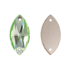 Peridot Navette Shape High Quality Glass Sew-on Rhinestones WholesaleRhinestone