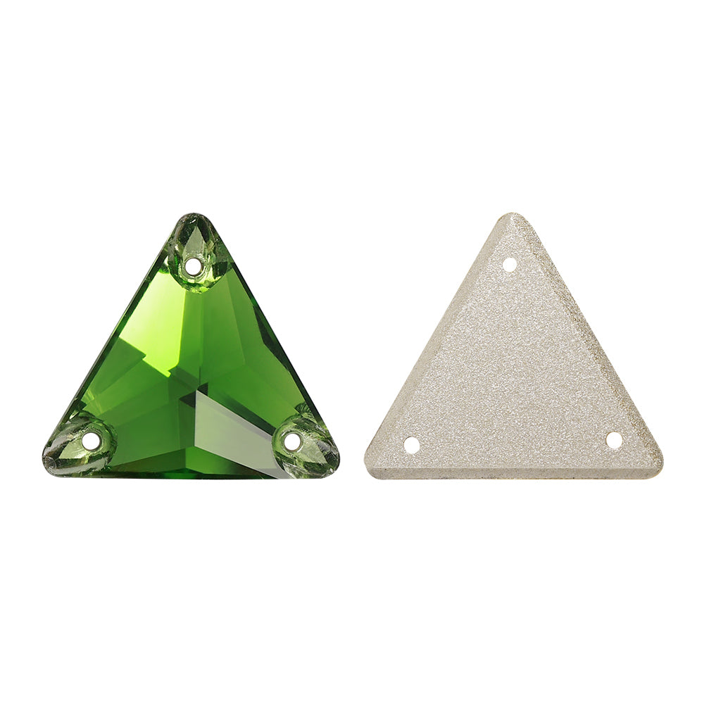Bregne grøn trekant form af høj kvalitet glas sew-on rhinestones Sekundært billede