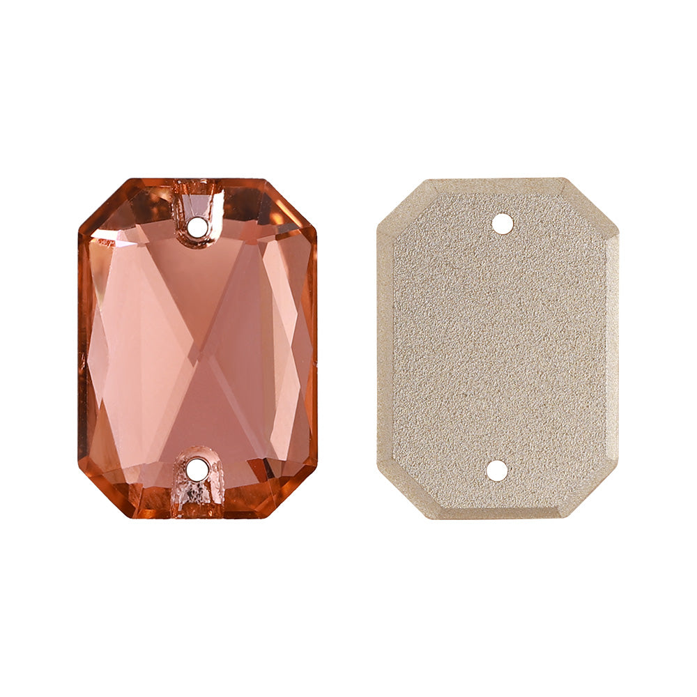 Light Peach Octagon Shape High Quality Glass Sew-on Rhinestones WholesaleRhinestone