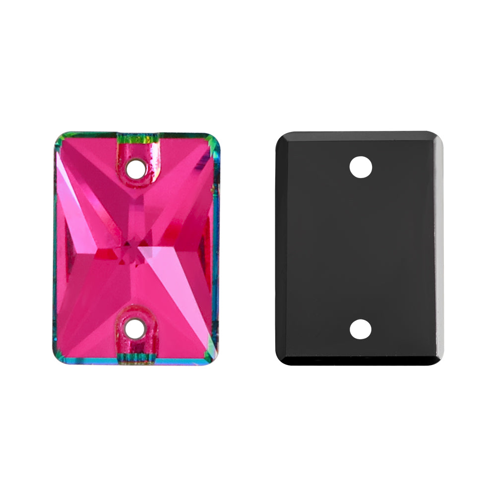 Vitrail Rose Rectangle Shape High Quality Glass Sew-on Rhinestones Secondary image