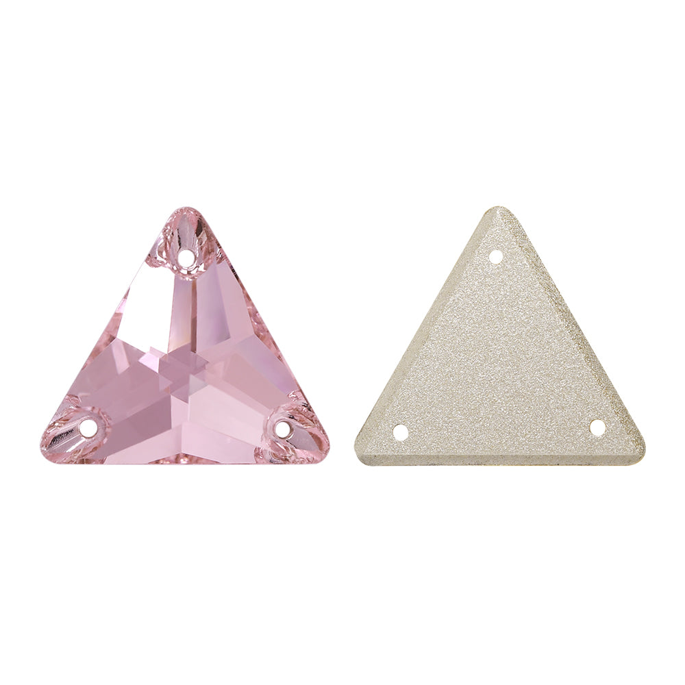 Triangolo rosa leggero forma di alta qualità in vetro di rinestoni Immagine secondaria del prodotto