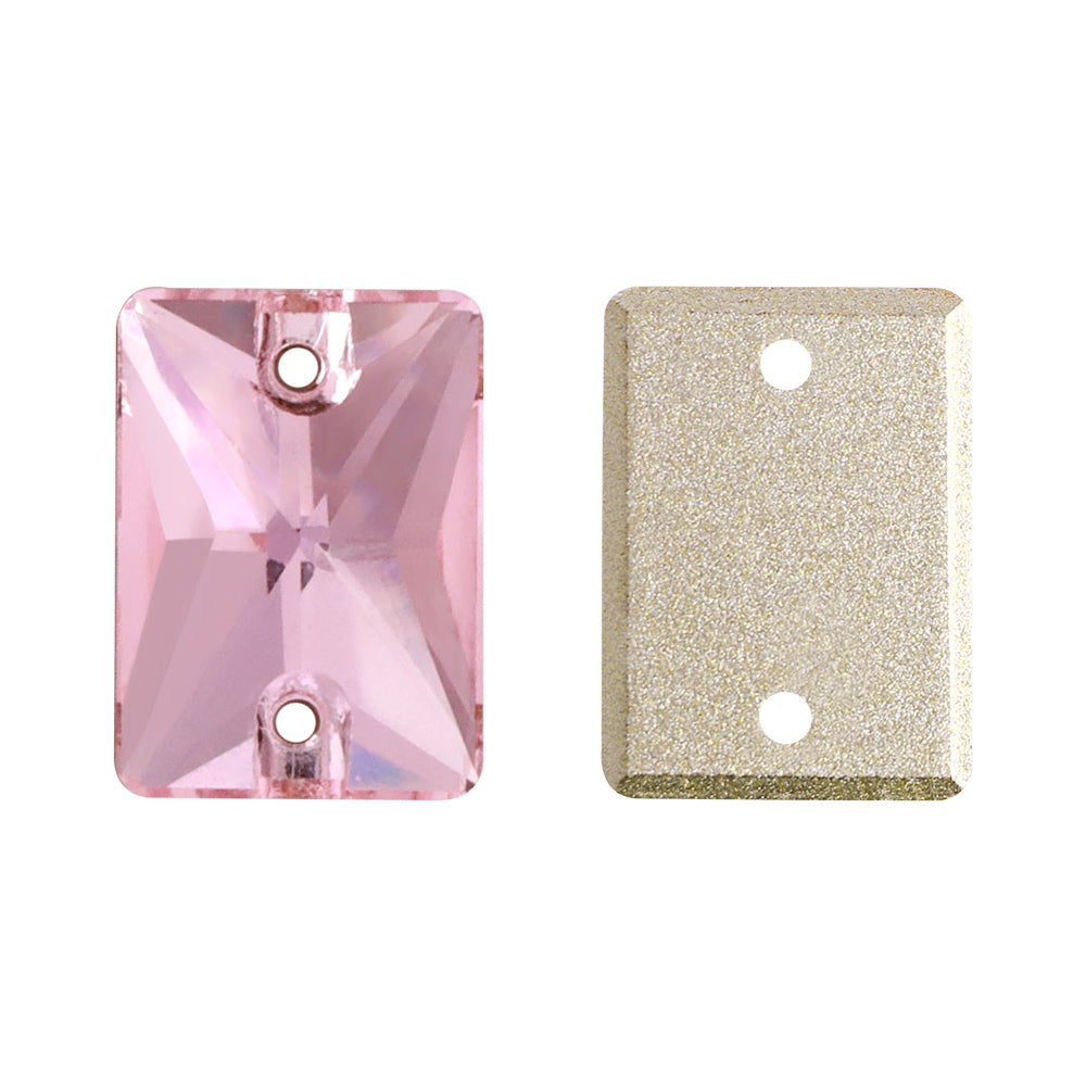 Light Rose Rectangle Shape High Quality Glass Sew-on Rhinestones WholesaleRhinestone