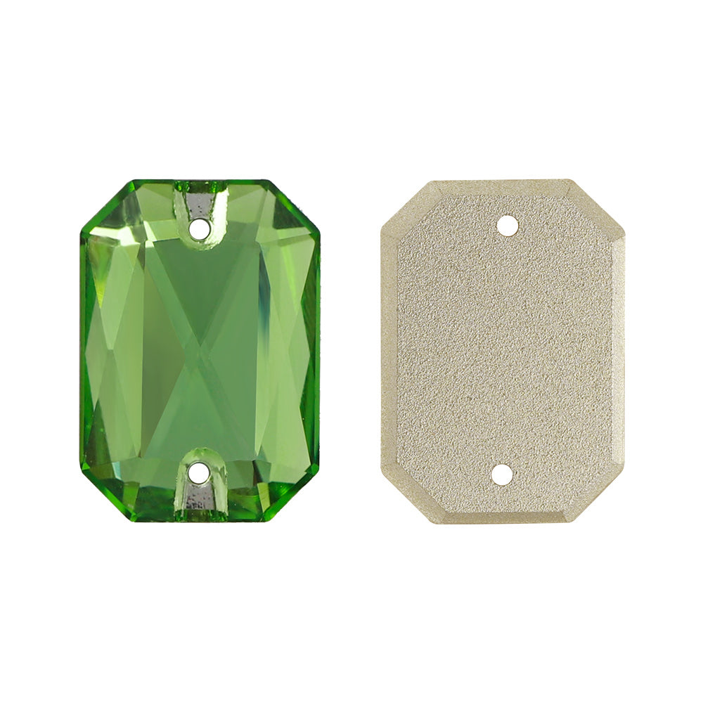 Peridot Octagonは高品質のガラス縫製ラインストーンを形作ります サブ画像