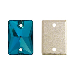 Indicolite Rectangle Shape High Quality Glass Sew-on Rhinestones WholesaleRhinestone