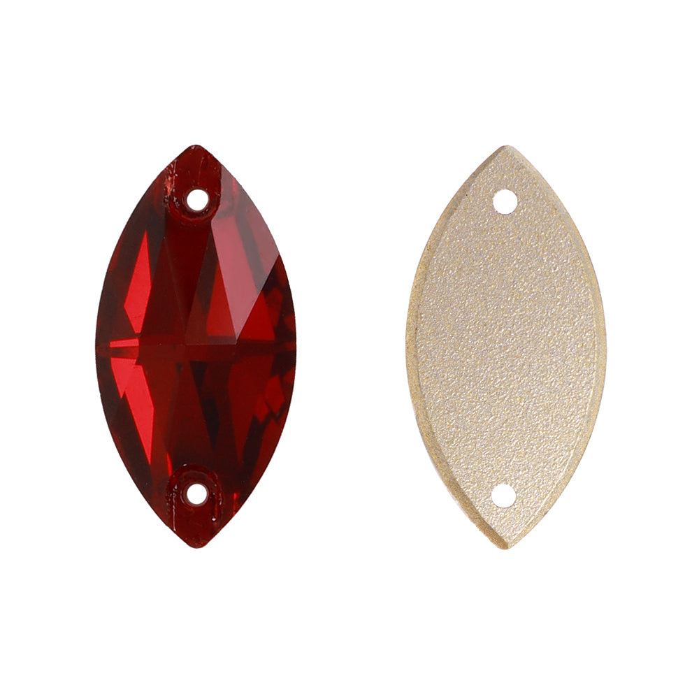 Siam Navette Shape High Quality Glass Sew-on Rhinestones Secondary image