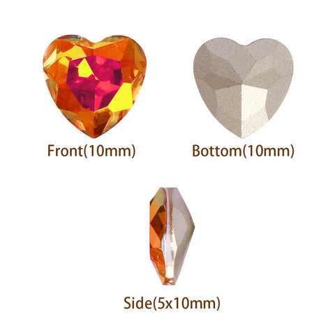 Astral Pink Heart Shape High Quality Glass Pointed Back Fancy Rhinestones WholesaleRhinestone