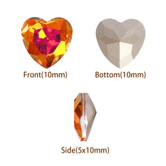 Astral Pink Heart Shape High Quality Glass Pointed Back Fancy Rhinestones WholesaleRhinestone