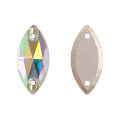 Crystal AB Navette Shape High Quality Glass Sew-on Rhinestones WholesaleRhinestone