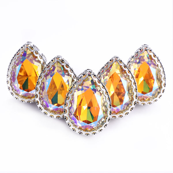 Paradise Shine Drop Shape High-Quality Glass Sew-on Nest Hollow Claw Rhinestones WholesaleRhinestone