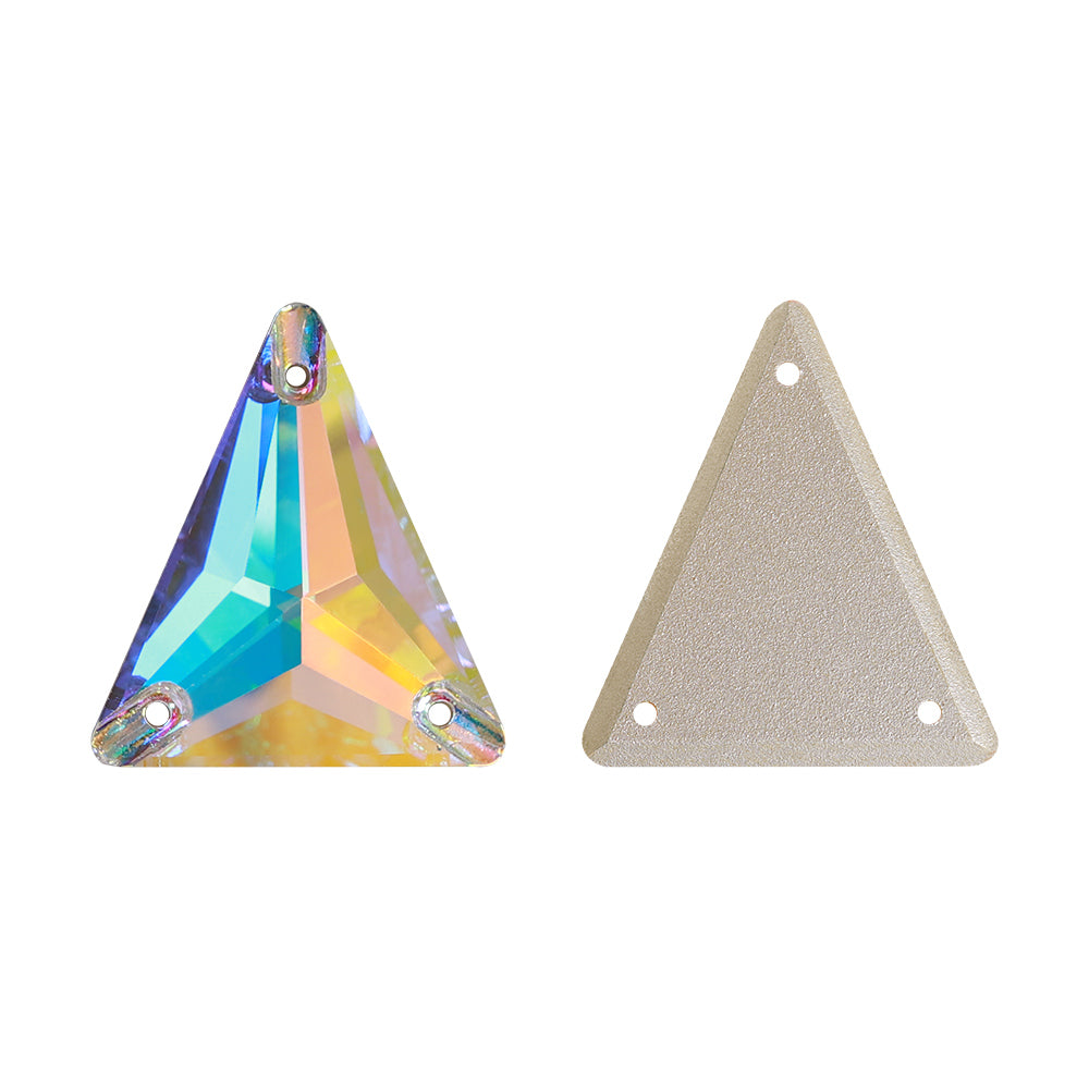 Slim Triangle Shape Aurore Boreale Rhinestones de costura de vidrio de alta calidad Imagen secundaria del producto