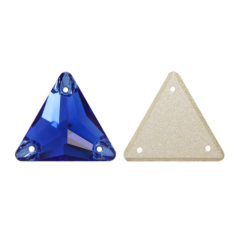 Sapphire Triangle Shape High Quality Glass Sew-on Rhinestones WholesaleRhinestone