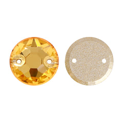 Light Topaz XIRIUS Round Shape High Quality Glass Sew-on Rhinestones WholesaleRhinestone