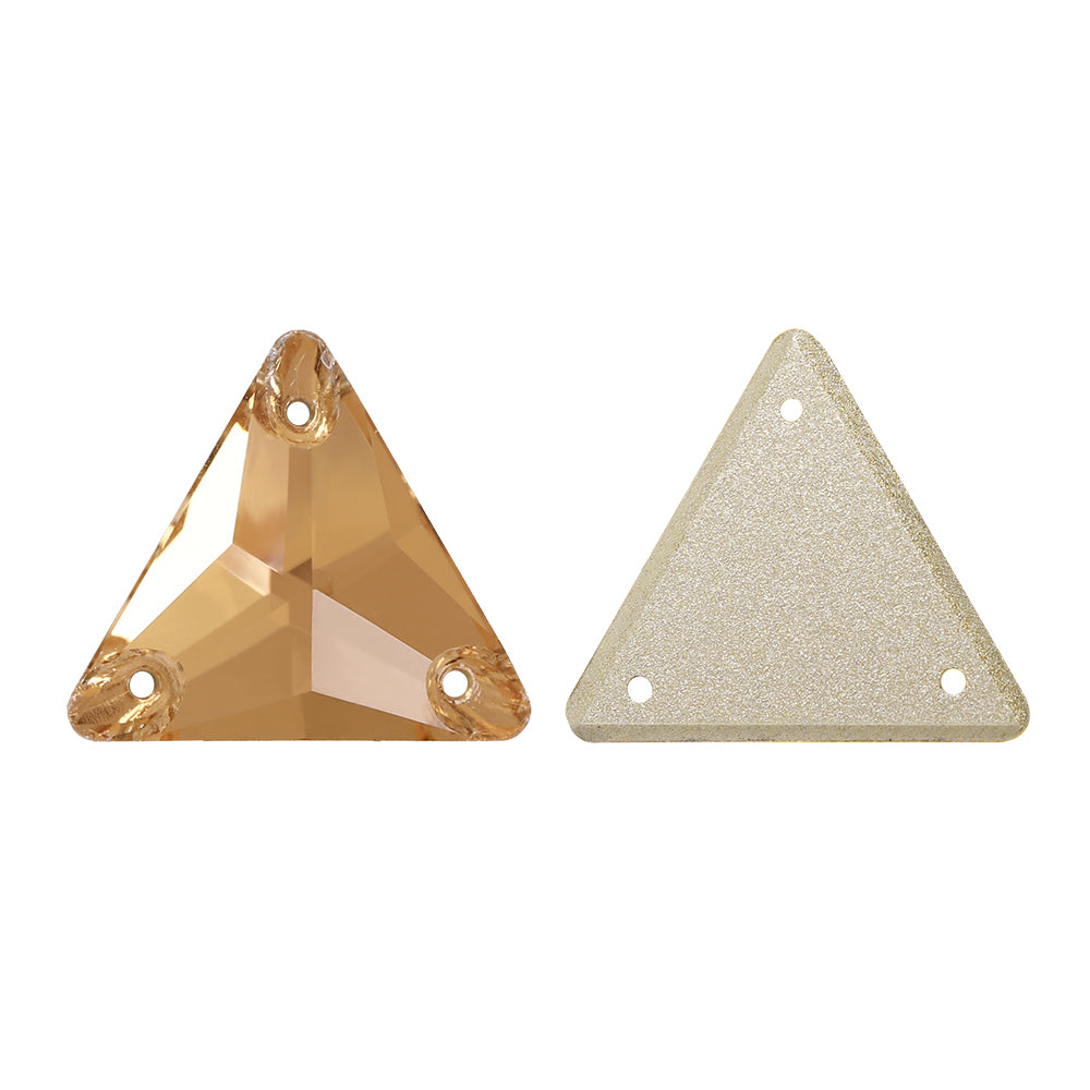 Light Smoked Topaz Triangle Shape High Quality Glass Sew-on Rhinestones Secondary image