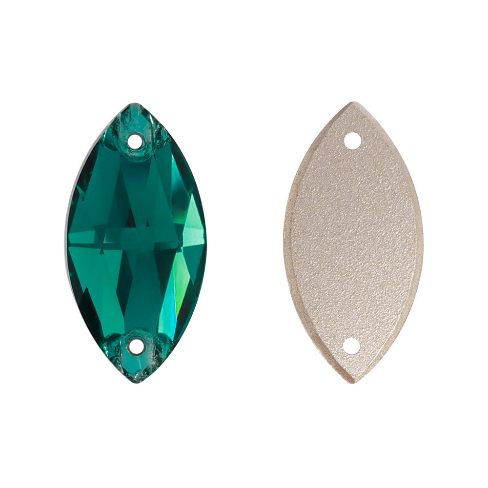 Emerald Navette form af høj kvalitet glas-sew-on rhinestones Sekundært billede