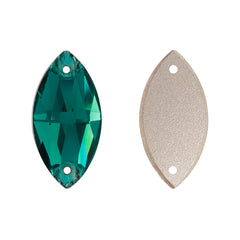 Emerald Navette Shape High Quality Glass Sew-on Rhinestones WholesaleRhinestone