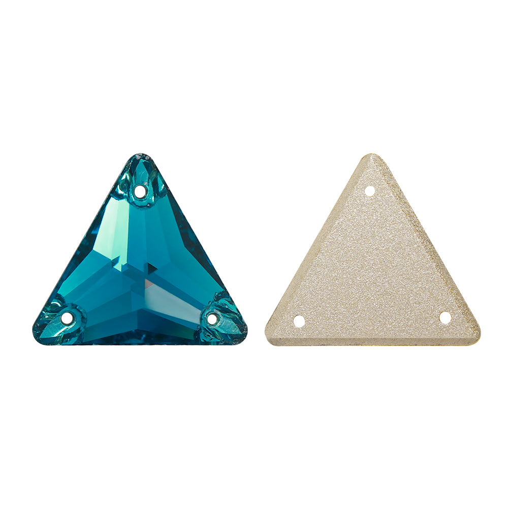 Indicolite Triangle Shape High Quality Glass Sew-on Rhinestones Secondary image